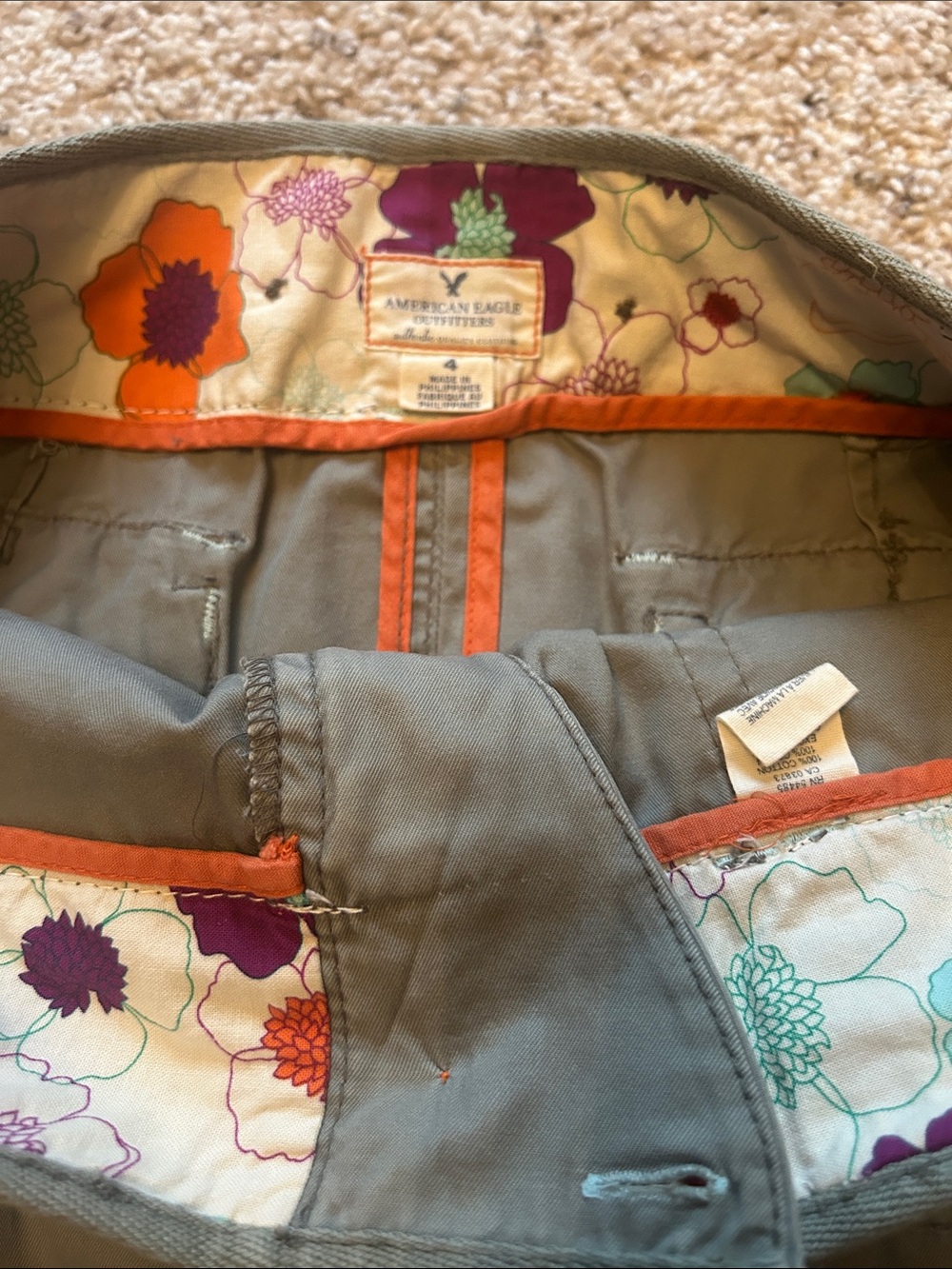 American Eagle Outfitters Olive Utility Mini Skirt with Grommet Ties - Picture 4 of 7